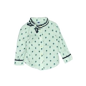 Janie and Jack Size 12-18 mo Long Sleeve Button-Down Shirt Navy Floral Pattern